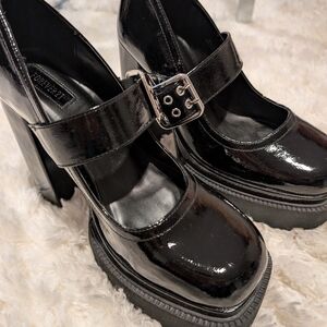 Forever 21 Black Platform Mary Jane Shoes